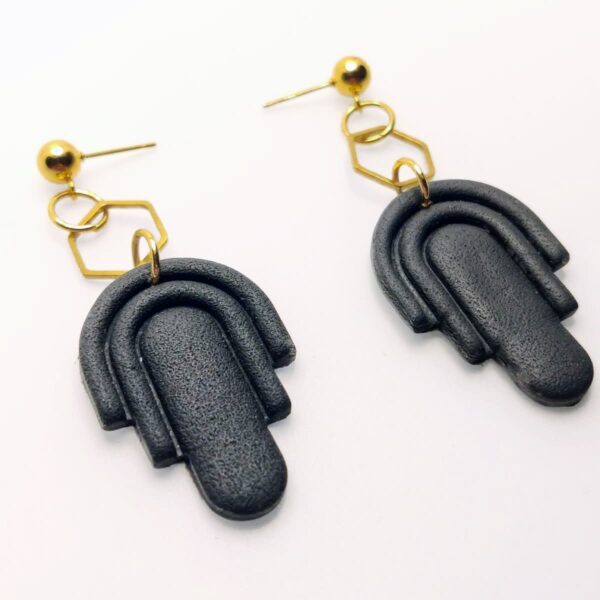 Pendientes Art Déco hexágonos - Geometría en tendencia - Imagen 3