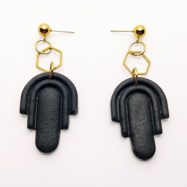 Pendientes Art Déco hexágonos - Geometría en tendencia - Imagen 4