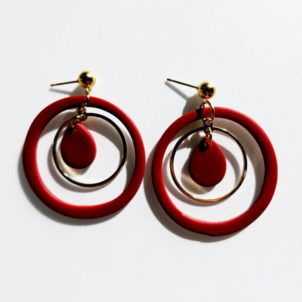 Pendientes Diana - Diseño Artesanal con Arcilla Polimérica y un Aro de Latón - Imagen 2