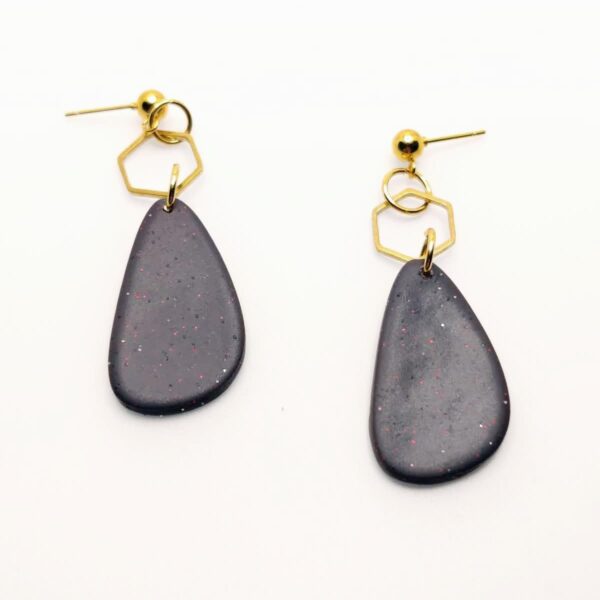 Pendientes Elegancia Hexágonos - Diseño geométrico artesanal - Imagen 2