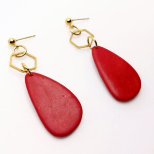 Pendientes Elegancia Hexágonos - Diseño geométrico artesanal