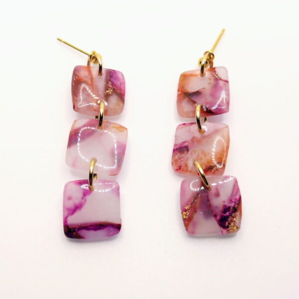 Pendientes Inefable - Tres cuadrados en diseño elegante y moderno - Imagen 2