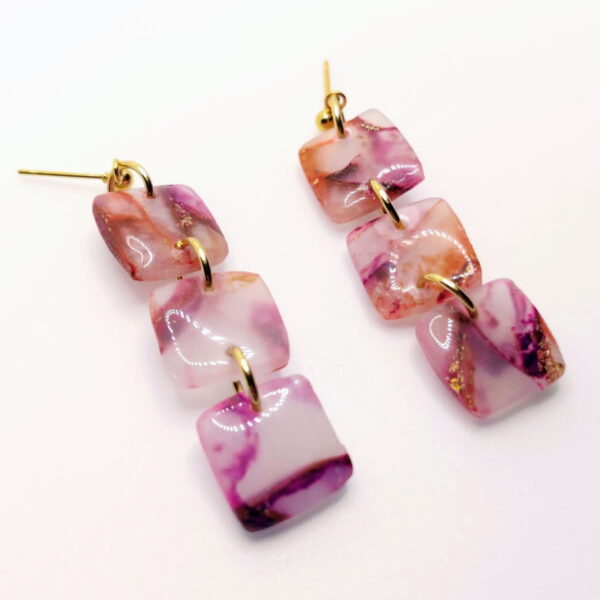 Pendientes Inefable - Tres cuadrados en diseño elegante y moderno