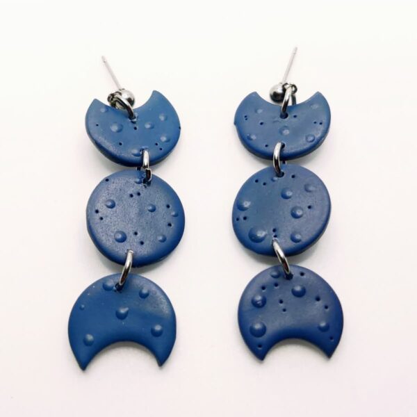 Pendientes Tres Fases de la Luna - Diseño celestial artesanal - Imagen 2
