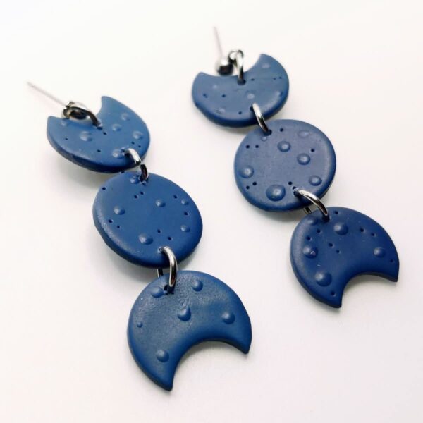 Pendientes Tres Fases de la Luna - Diseño celestial artesanal