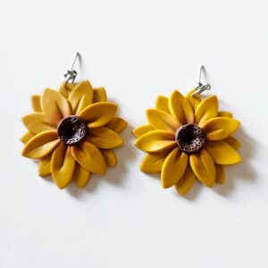 Pendientes girasol XL – Joyería artesanal con alma