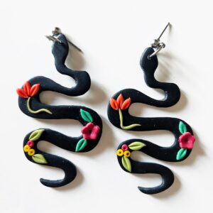 Pendientes serpiente XL – Joyería artesanal con carácter