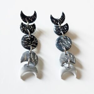 Pendientes fases de la luna – Joyería artesanal cósmica