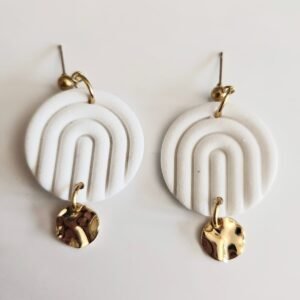 Pendientes Art Déco con hojita– Diseño juvenil y artesanal