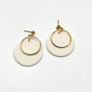 Pendientes circulares Art Déco en arcilla polimérica